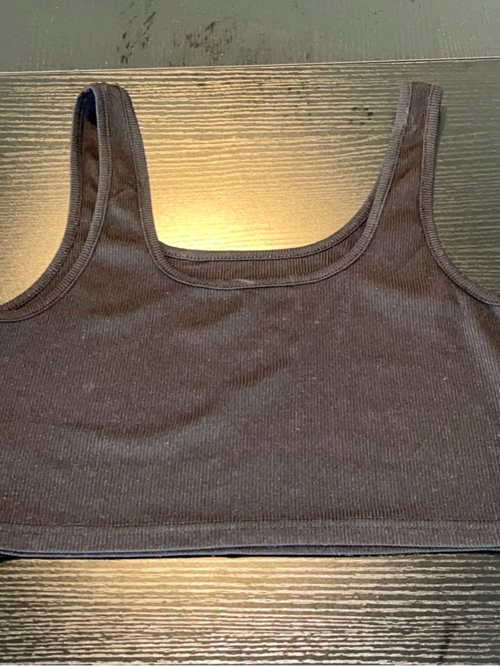 SHEIN Black Ribbed Cropped Tank Top